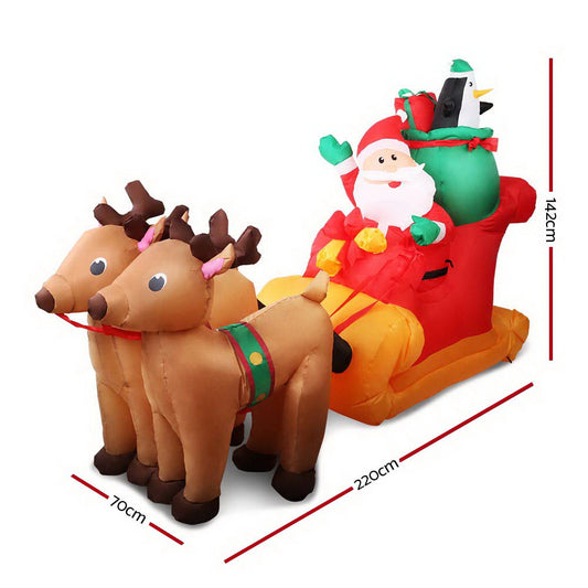 2.2 metre Inflatable Santa sleigh