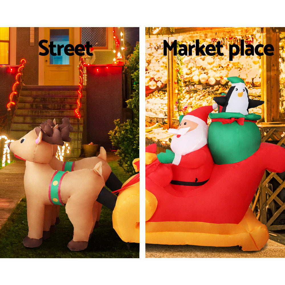 2.2 metre Inflatable Santa sleigh