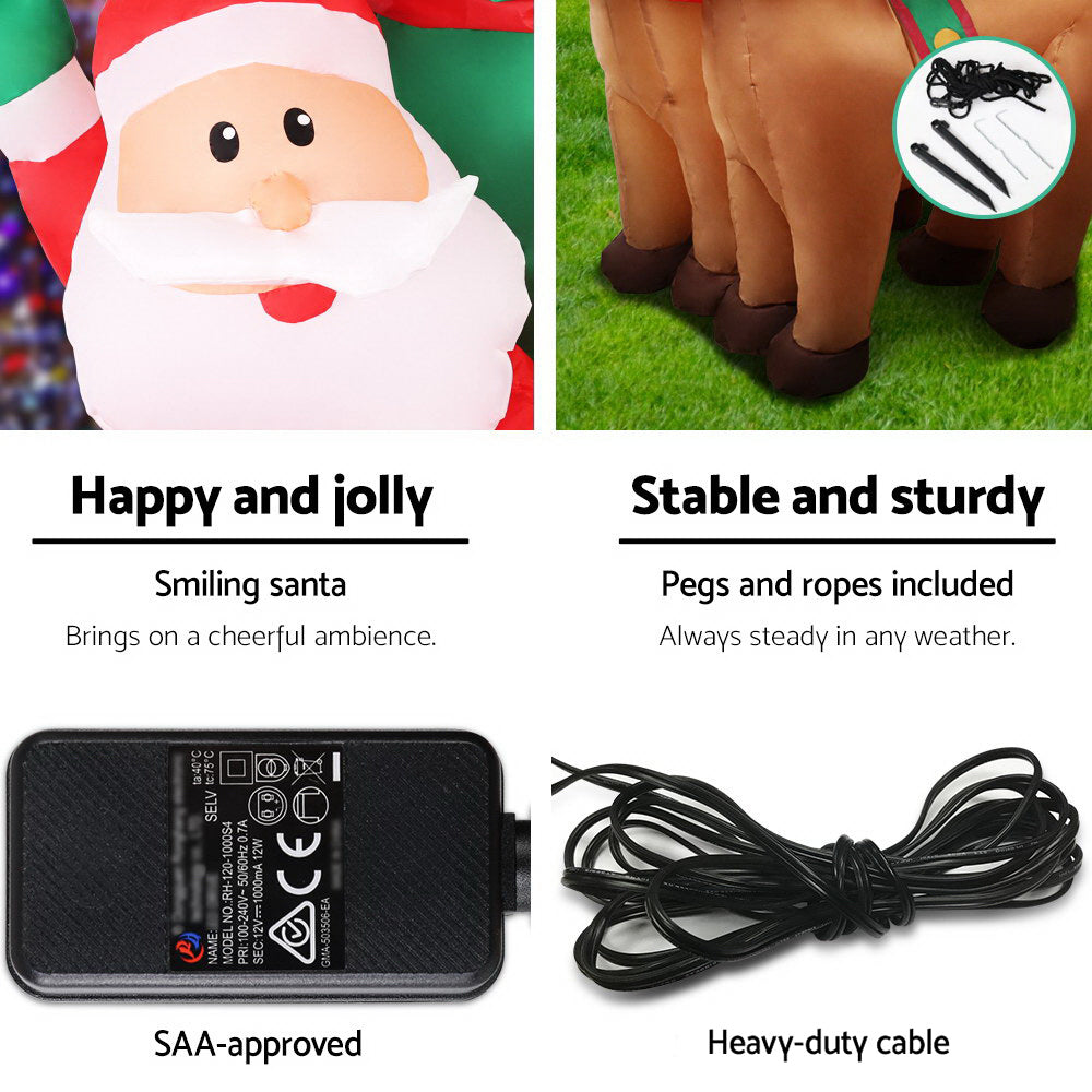 2.2 metre Inflatable Santa sleigh