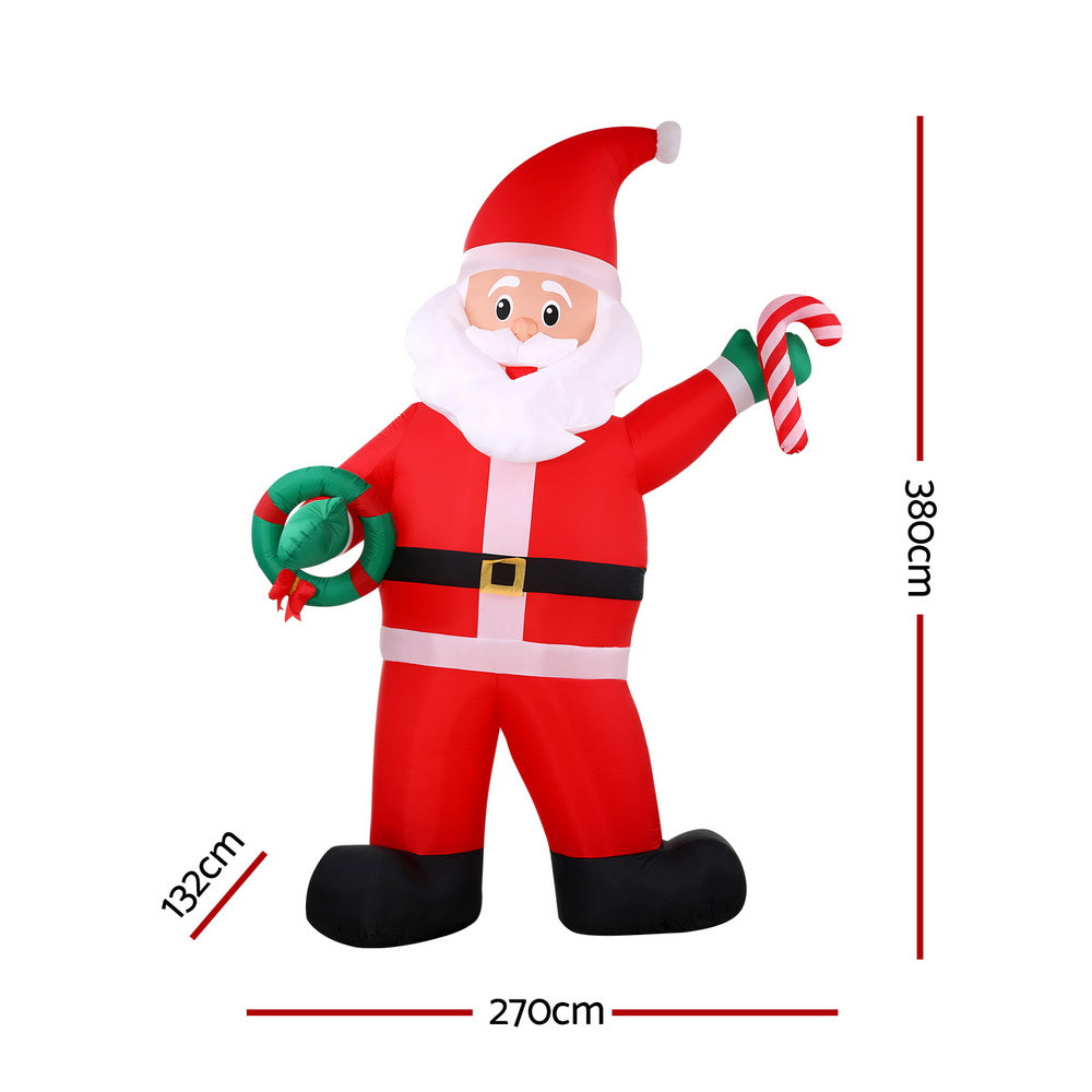 3.8m Inflatable Giant Santa with LED illumination