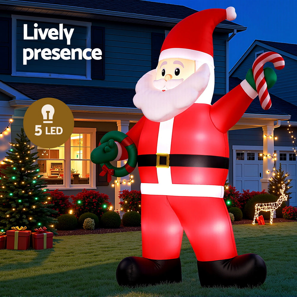 3.8m Inflatable Giant Santa with LED illumination