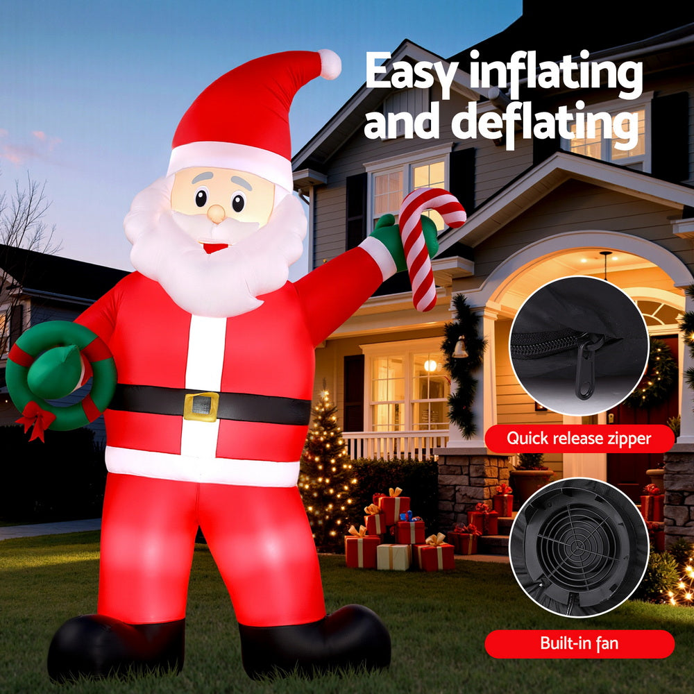 3.8m Inflatable Giant Santa with LED illumination