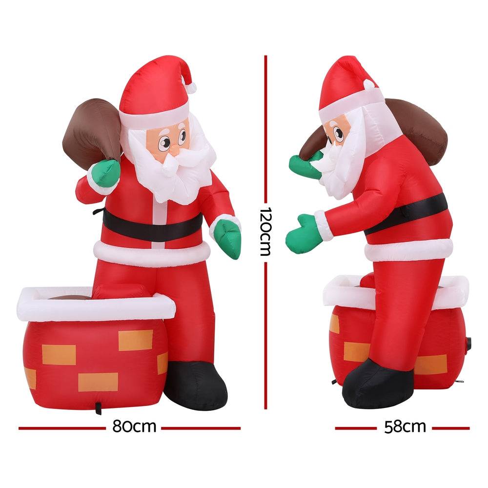 1.2m Inflatable Santa with Chimney