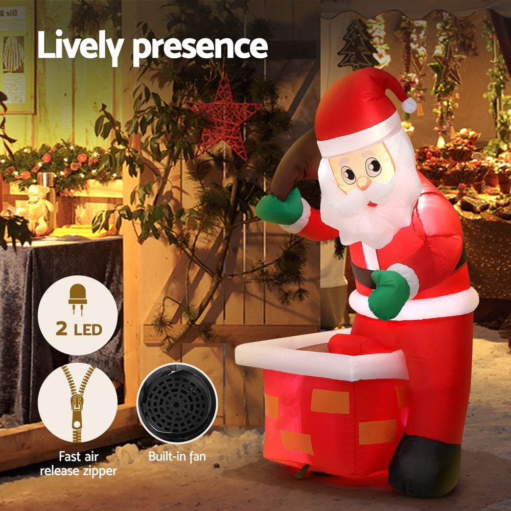 1.2m Inflatable Santa with Chimney