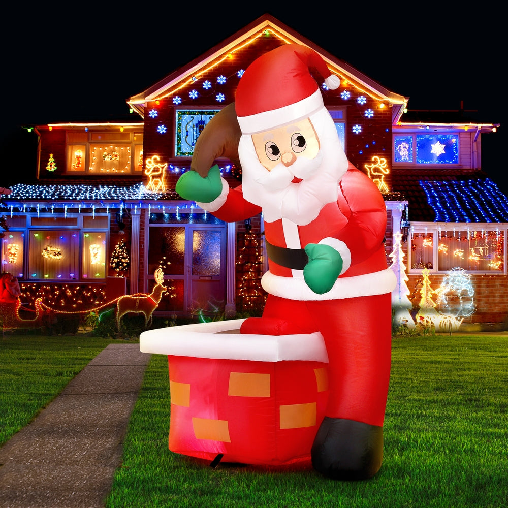 1.2m Inflatable Santa with Chimney