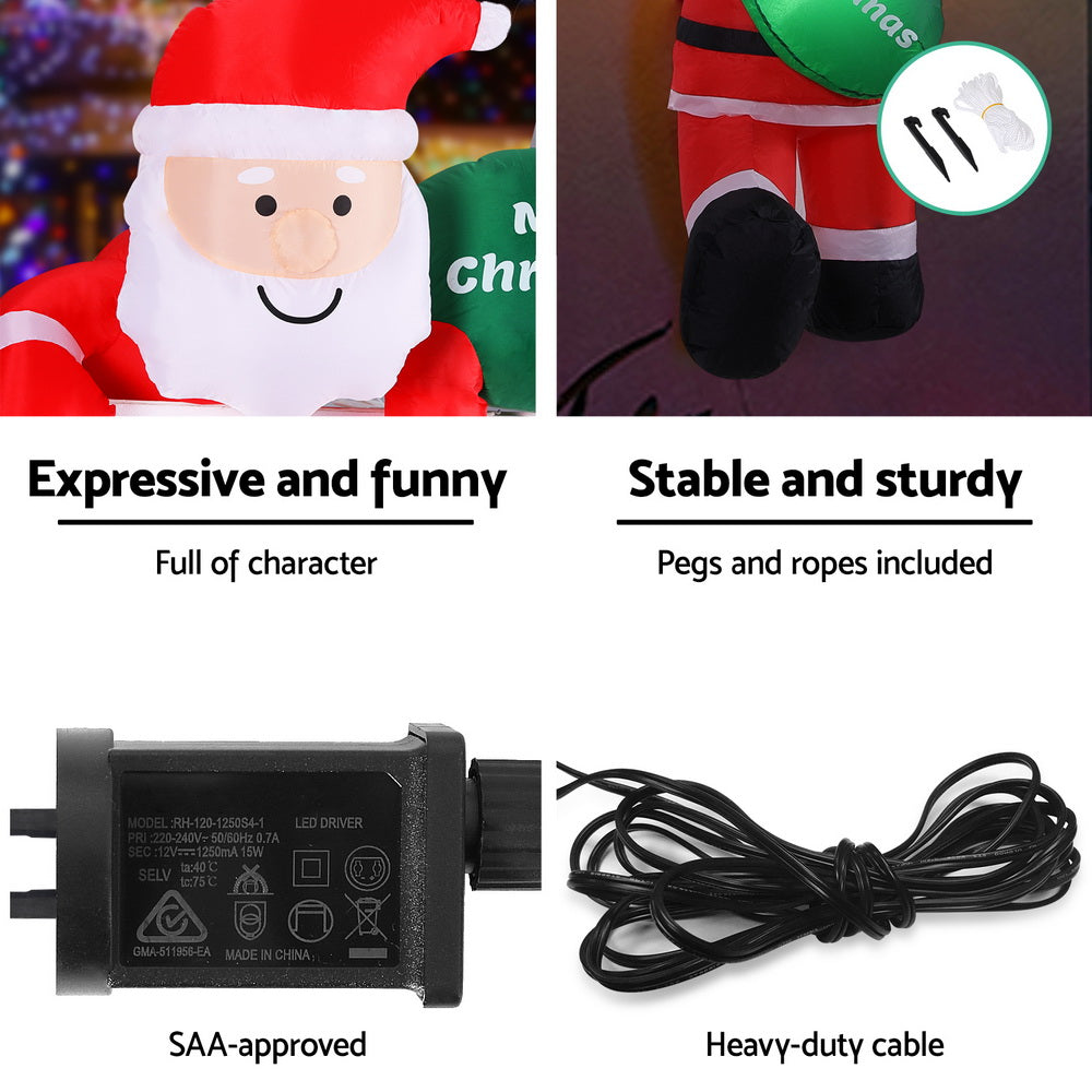2.5m climbing Santa Christmas inflatable