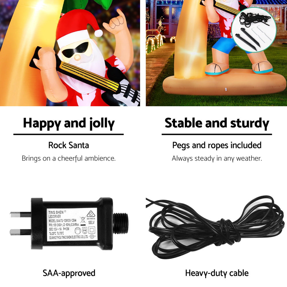 2.1 metre super cool Santa with guitar