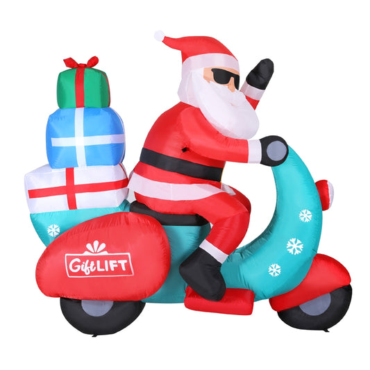 1.8m inflatable Santa on motorbike