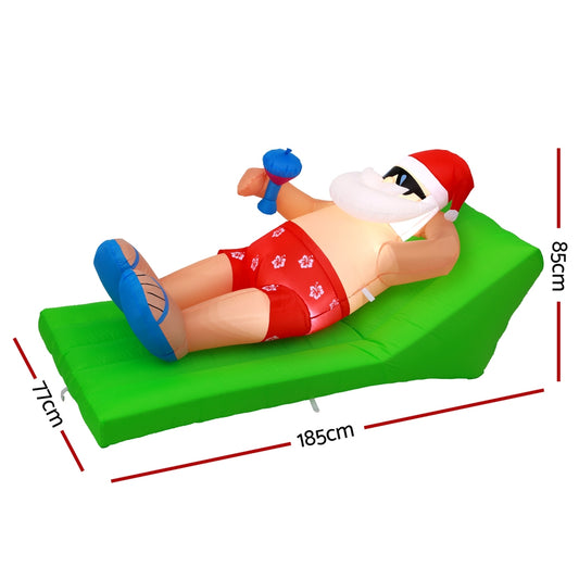 1.8m Santa on a sun lounger Christmas Inflatable