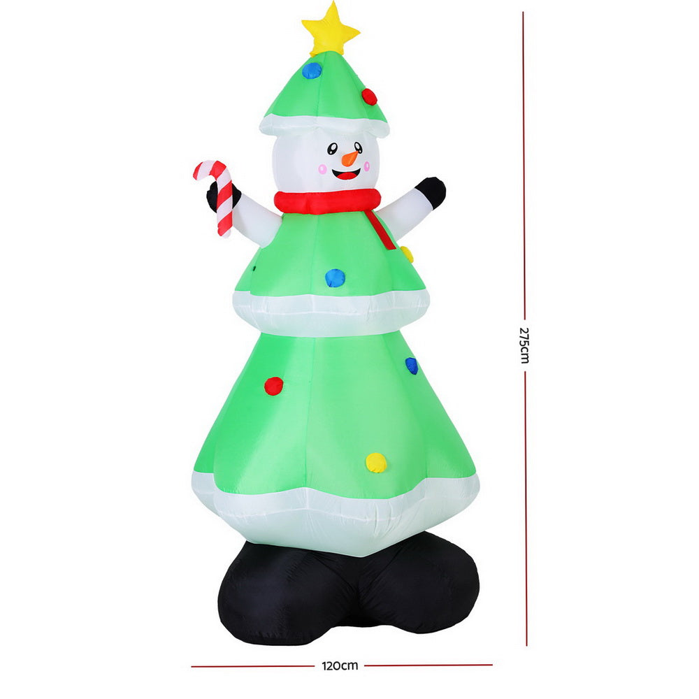 2.75m Inflatable Snowman Christmas Tree