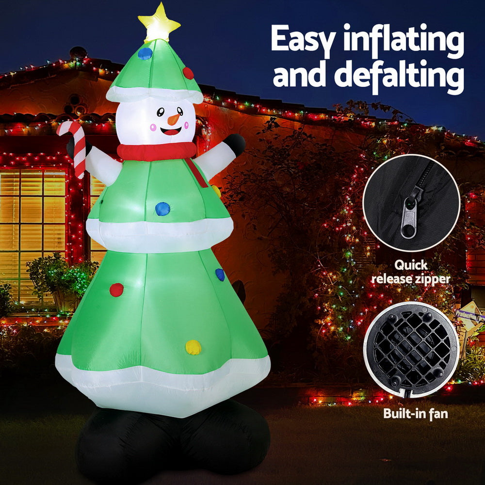 2.75m Inflatable Snowman Christmas Tree