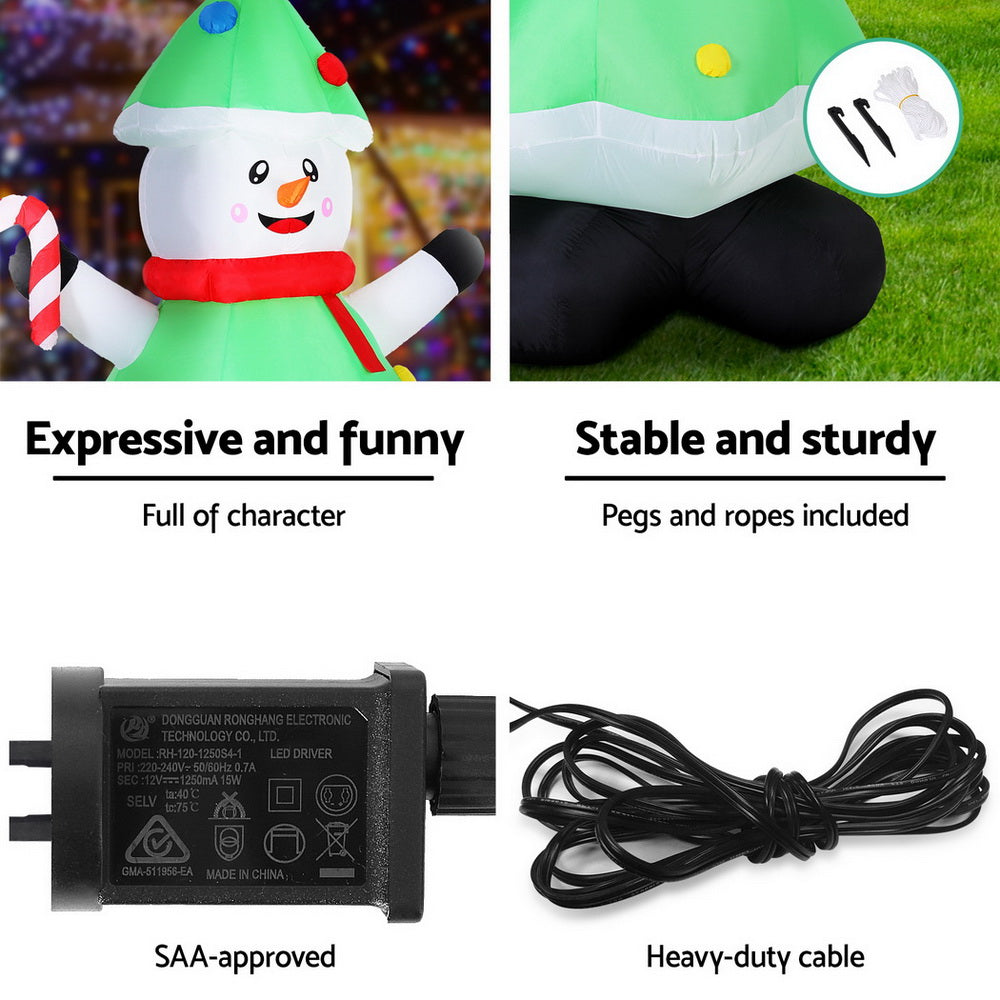 2.75m Inflatable Snowman Christmas Tree