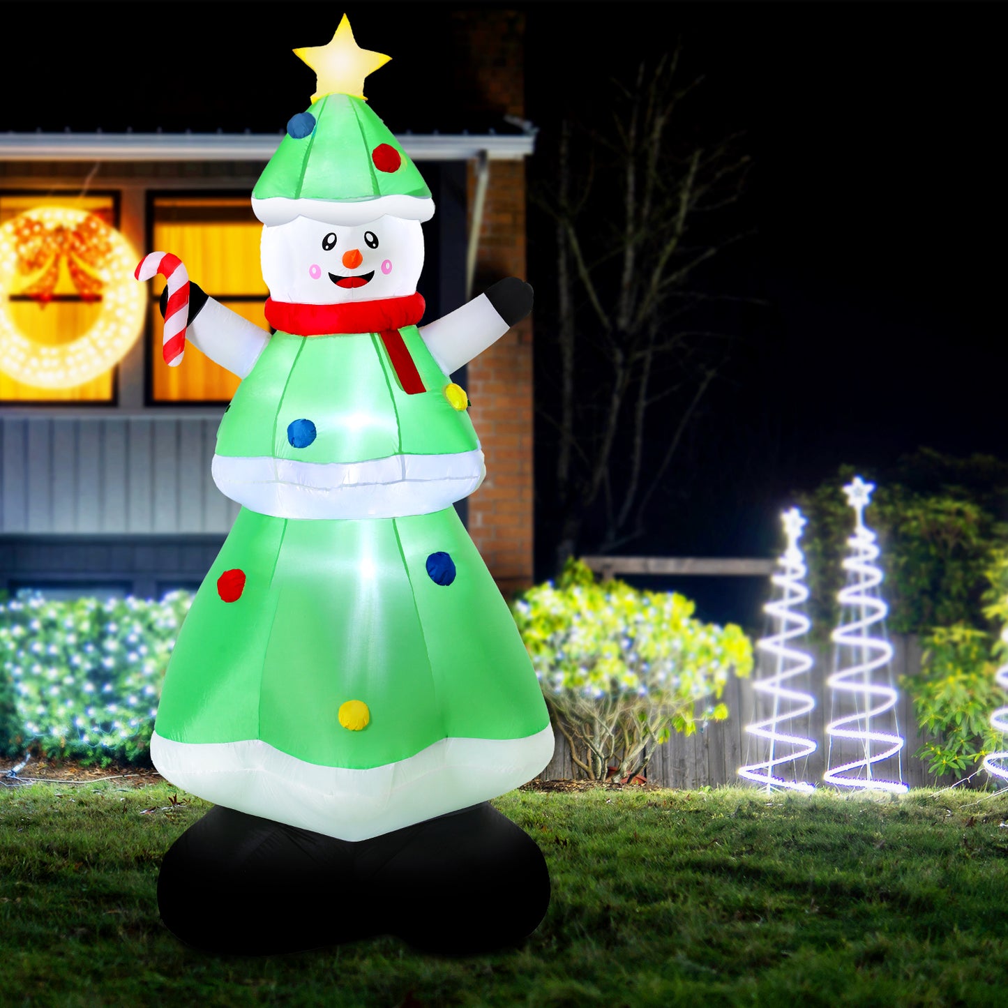 2.75m Inflatable Snowman Christmas Tree