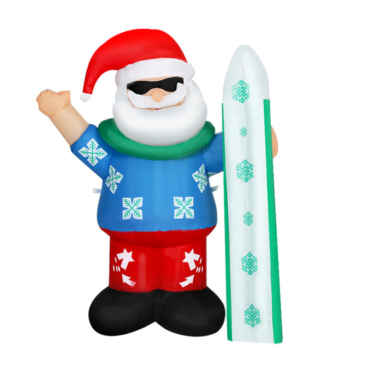 1.6 metre Inflatable Santa with surfboard