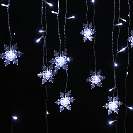 6M solar star shaped Icicle lights - ice white