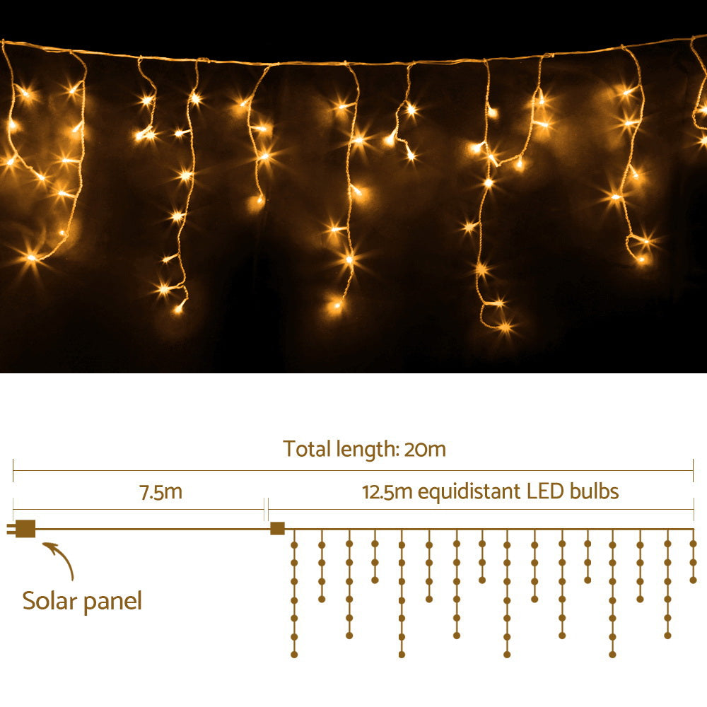12.5M Solar Icicle String Light - Warm White