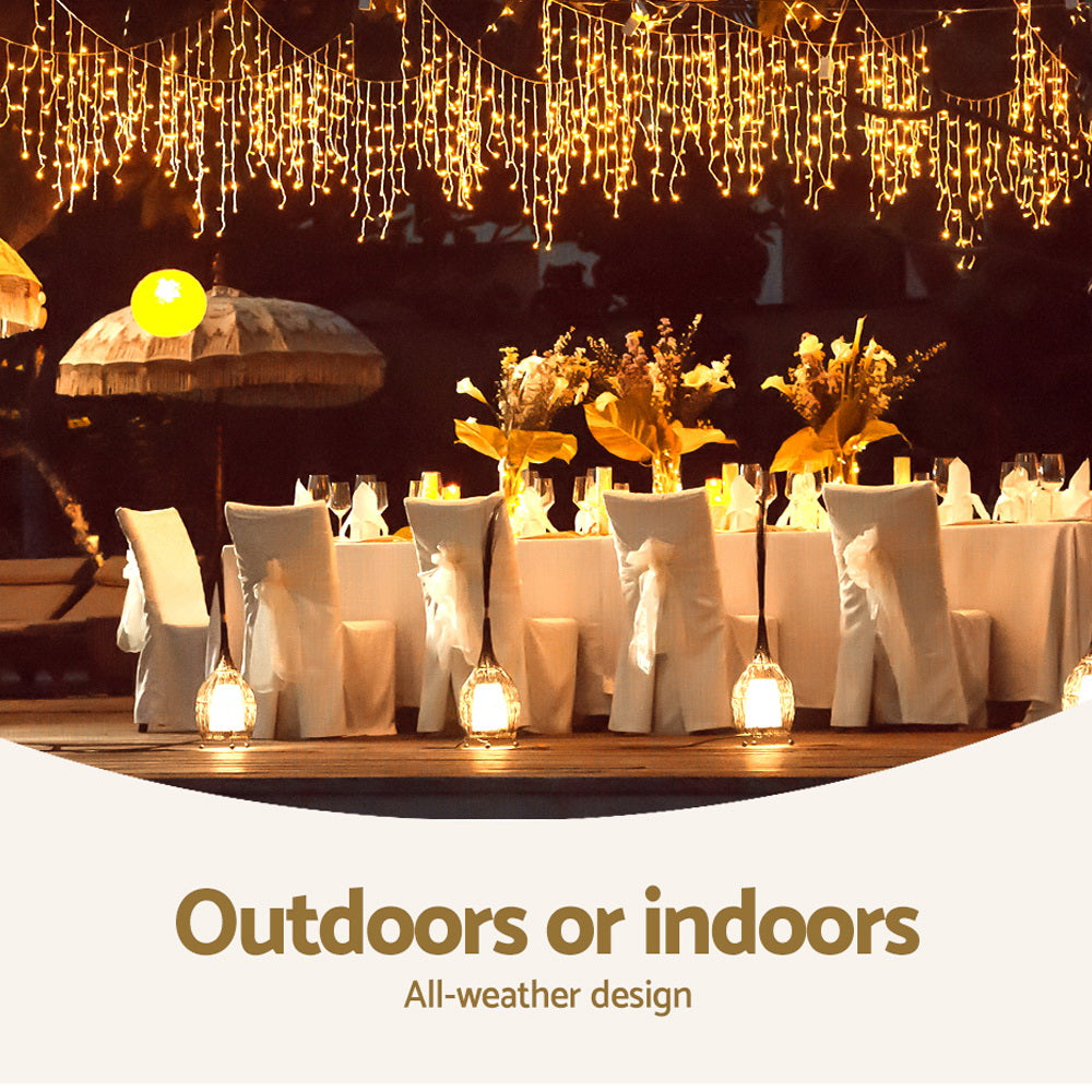 12.5M Solar Icicle String Light - Warm White