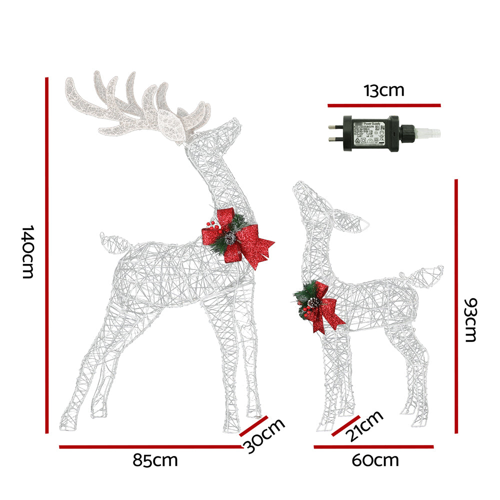 Set of two LED reindeers