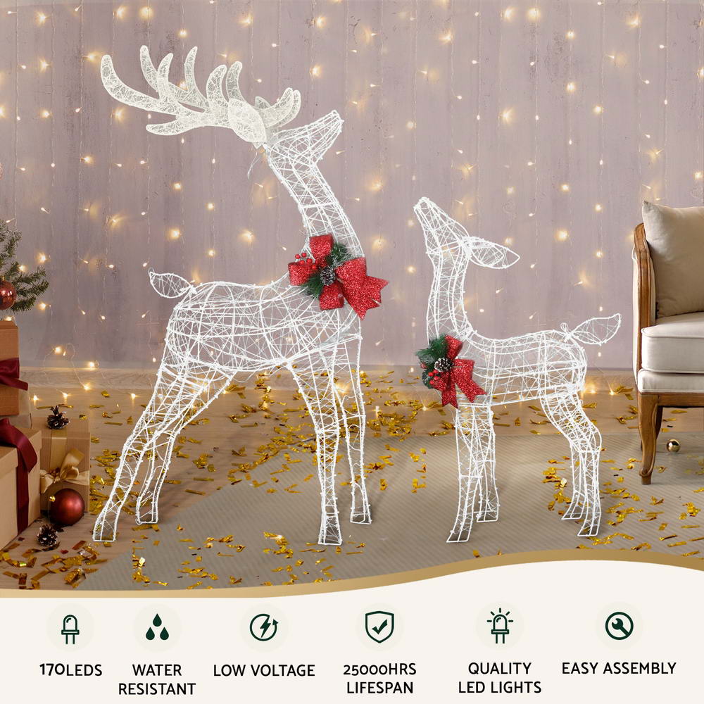 Set of two LED reindeers