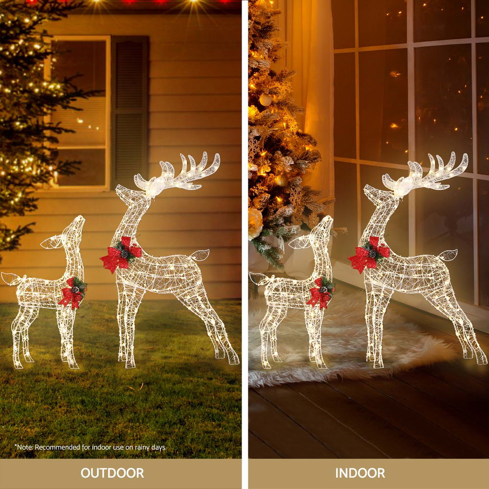 Set of two LED reindeers