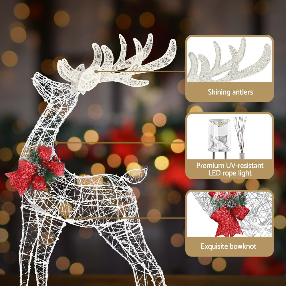 Set of two LED reindeers