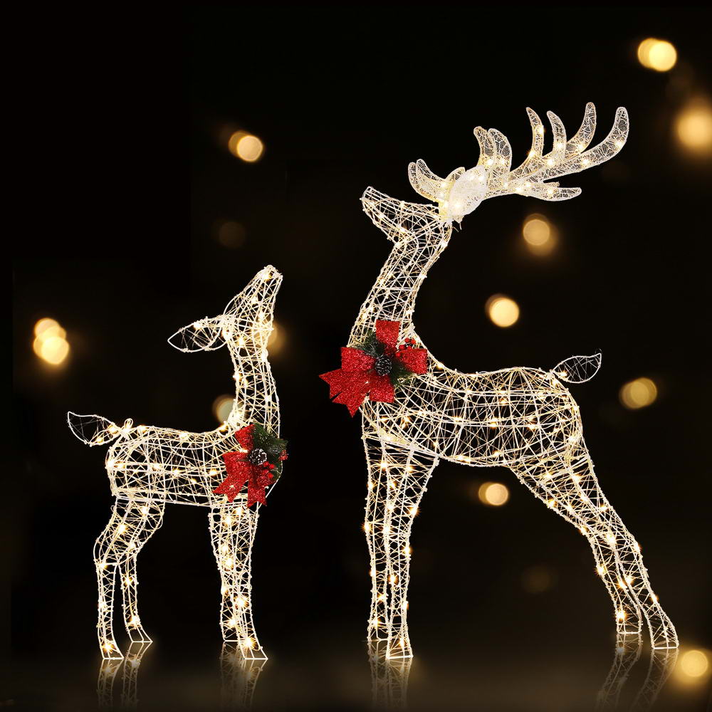 Set of two LED reindeers