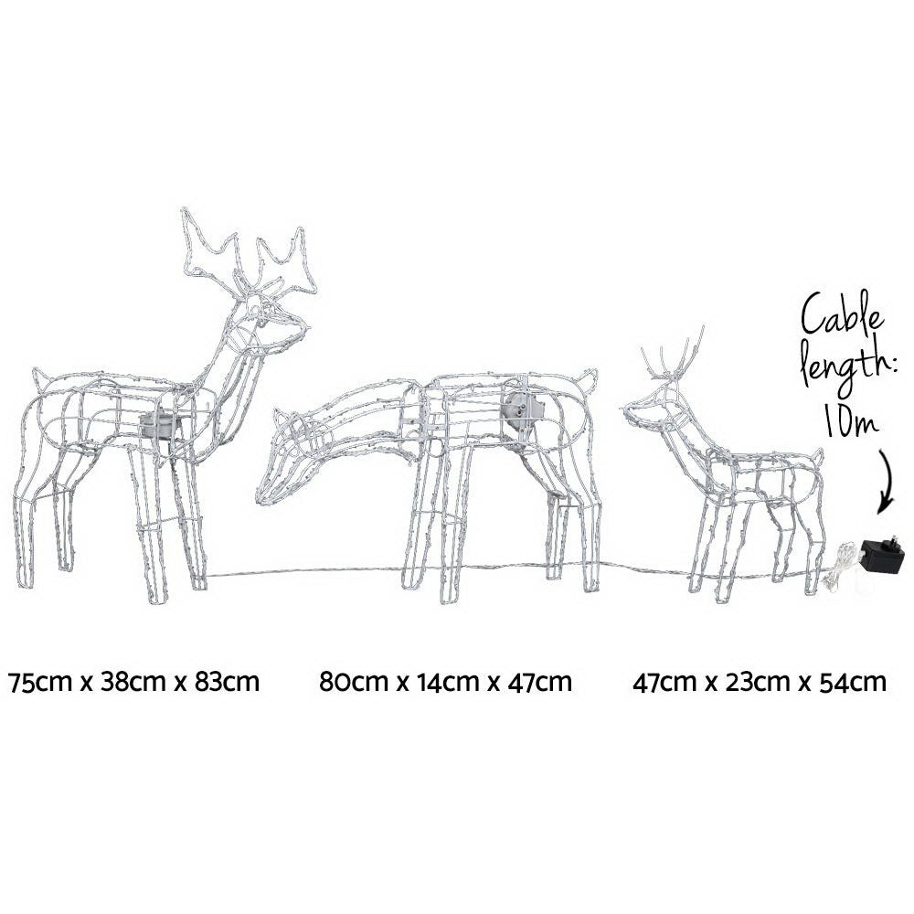3 piece Christmas Reindeers set with LED lights