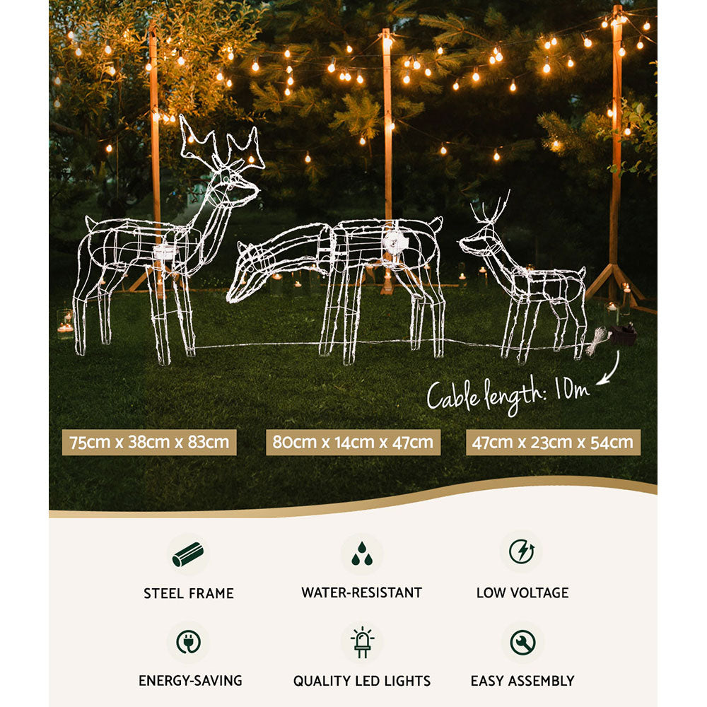 3 piece Christmas Reindeers set with LED lights