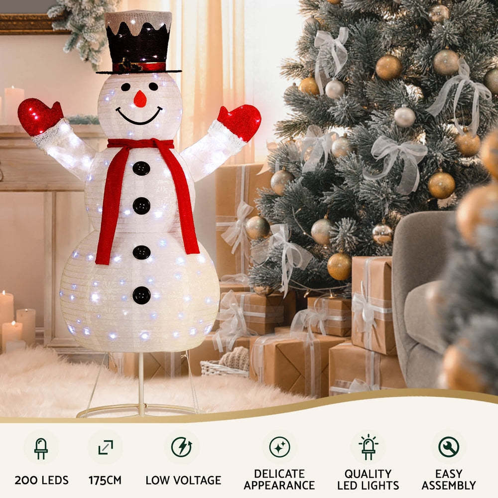 Lifesize snowman light display