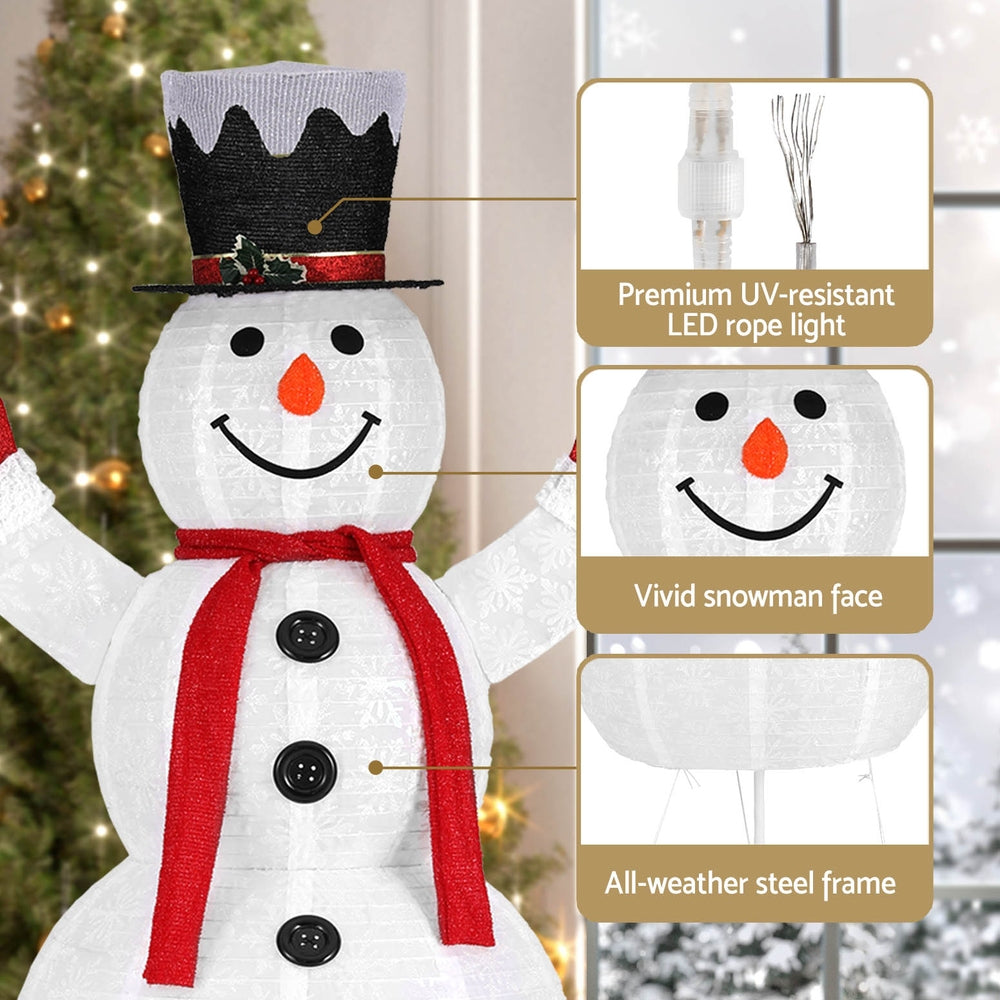 Lifesize snowman light display