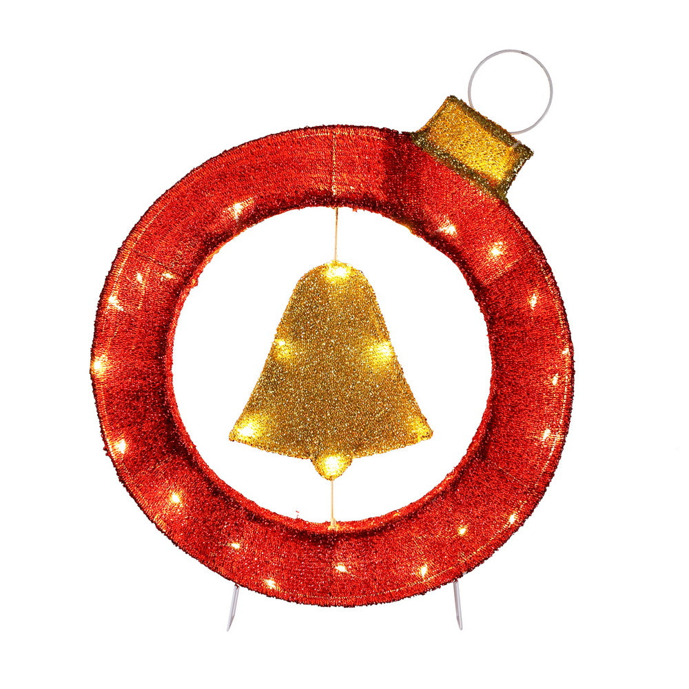 60cm Light-Up Christmas Bell Wreath