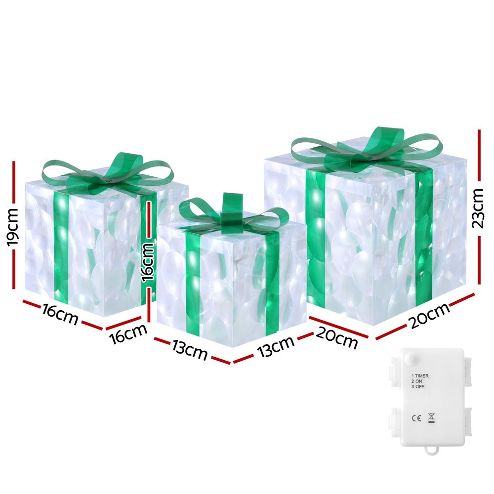 Set of three Christmas gifts - 3D design - Xmas Lights