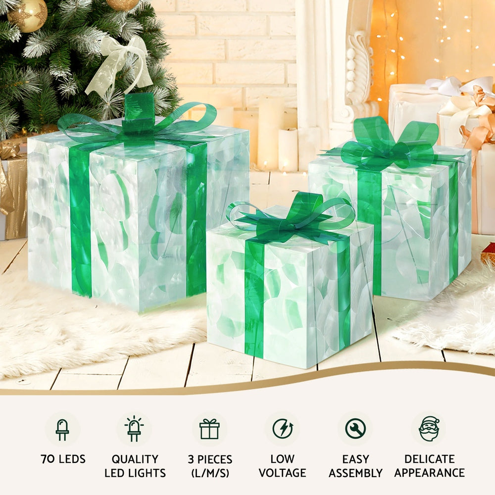 Set of three Christmas gifts - 3D design - Xmas Lights