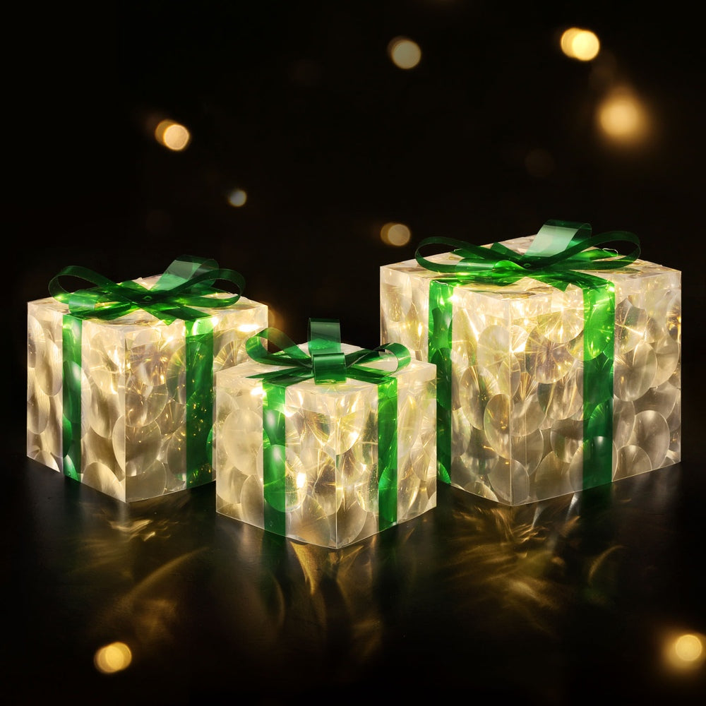 Set of three Christmas gifts - 3D design - Xmas Lights