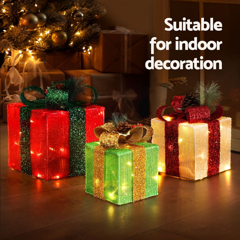 Set of three gift box Christmas Lights - Battery operated