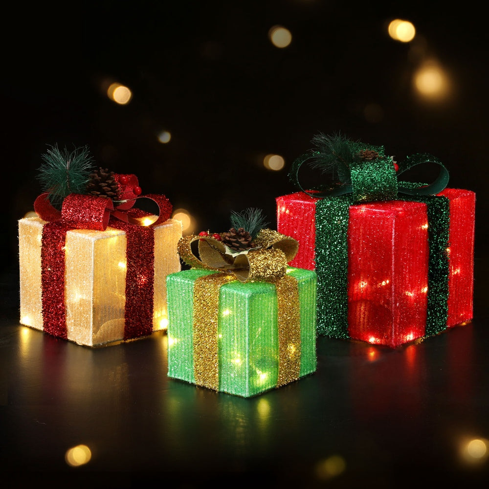 Set of three gift box Christmas Lights - Battery operated