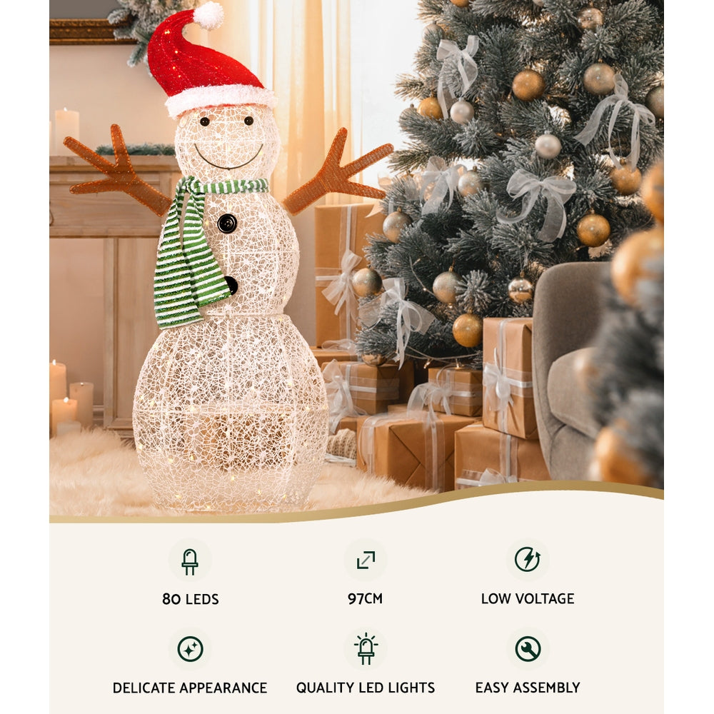 Christmas Lights Snowman - 97cm tall