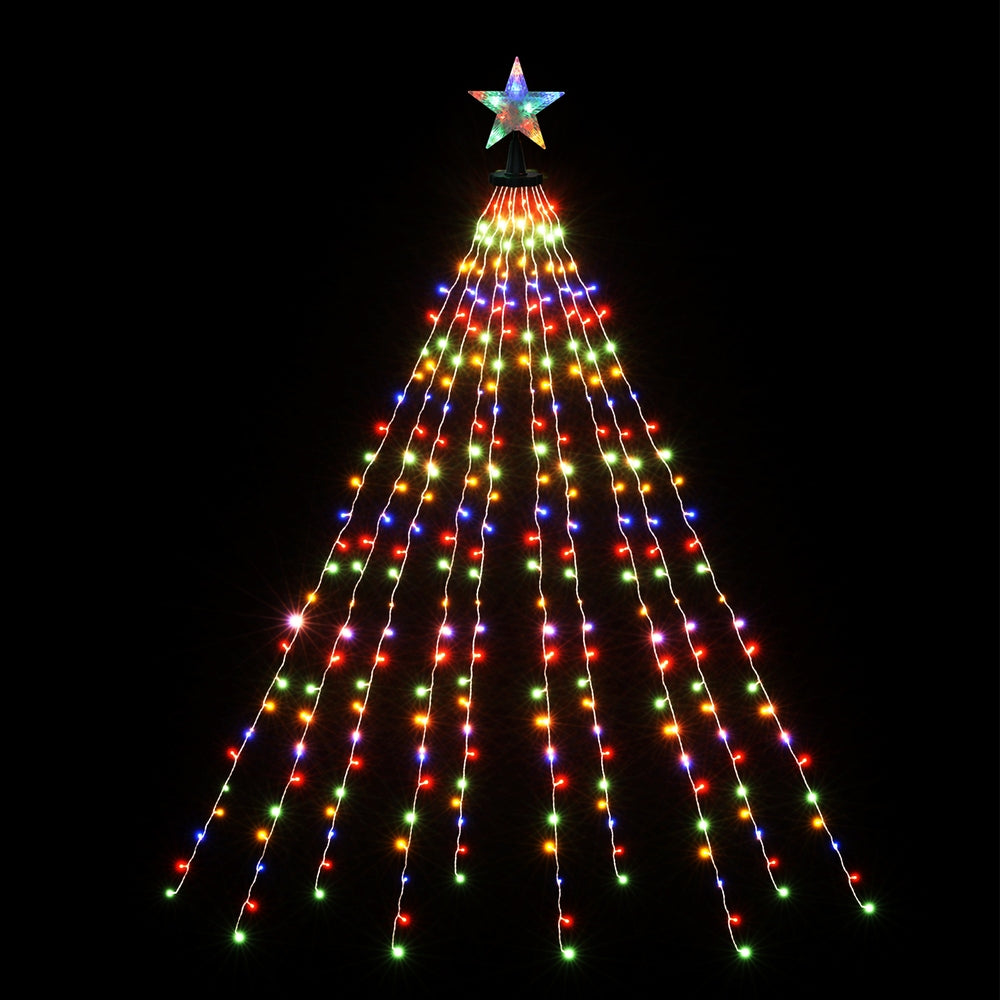 2.5M Christmas Lights Waterfall String Light with Star Topper