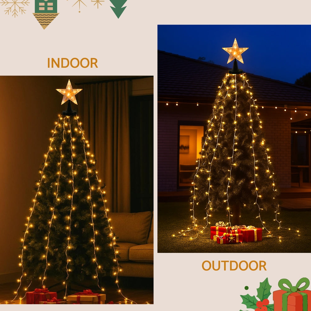 Waterfall String Christmas lights - 2.5m with star topper