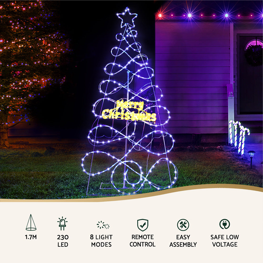1.7M Christmas Tree with built in Merry Christmas sign
