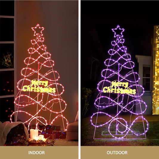 1.7M Christmas Tree with built in Merry Christmas sign
