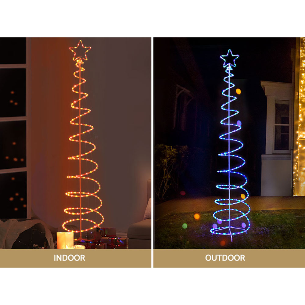 2.4M Christmas Tree with solar rope style lights - indoors or outdoors