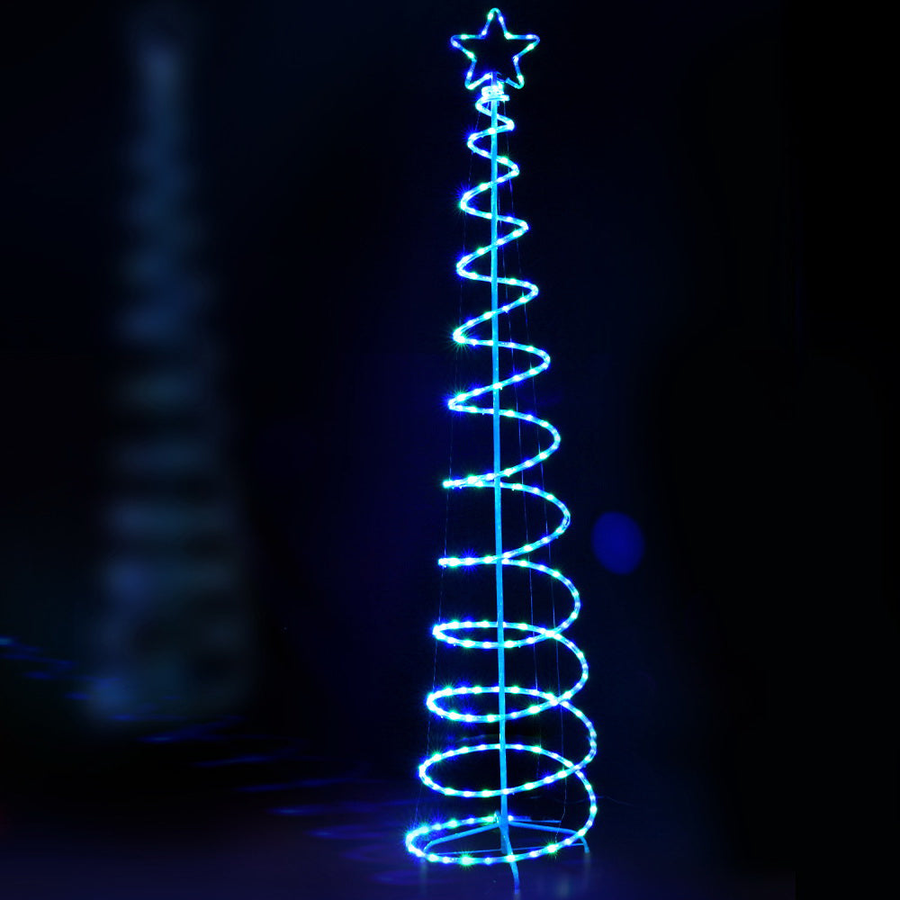 2.4M Christmas Tree with solar rope style lights - indoors or outdoors