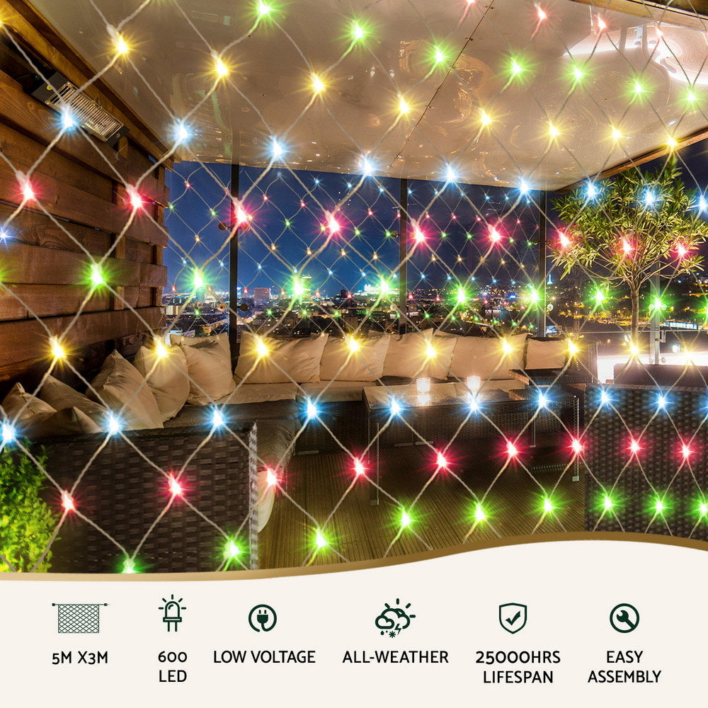 5m x 3m Net Lights – 600 Colourful LEDs