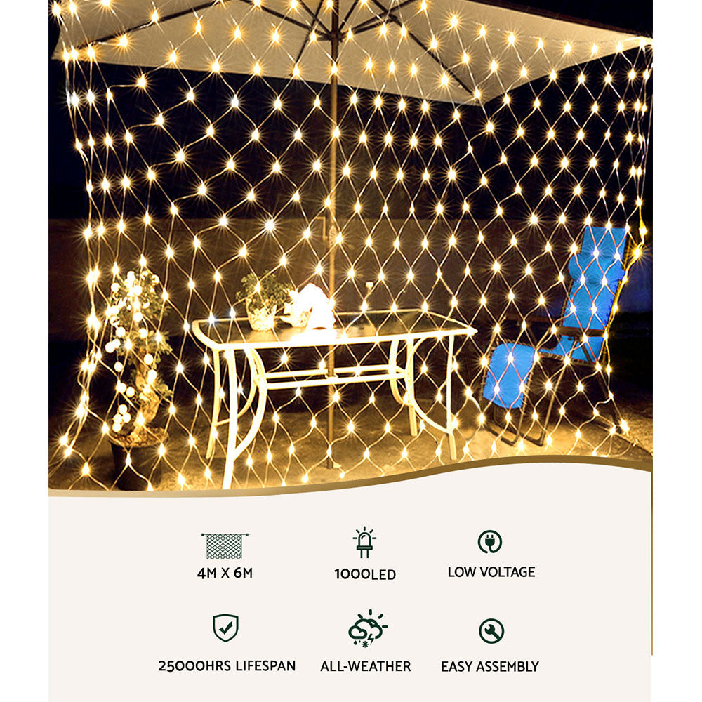 4mx6m Net String Lights with 1000 LEDs
