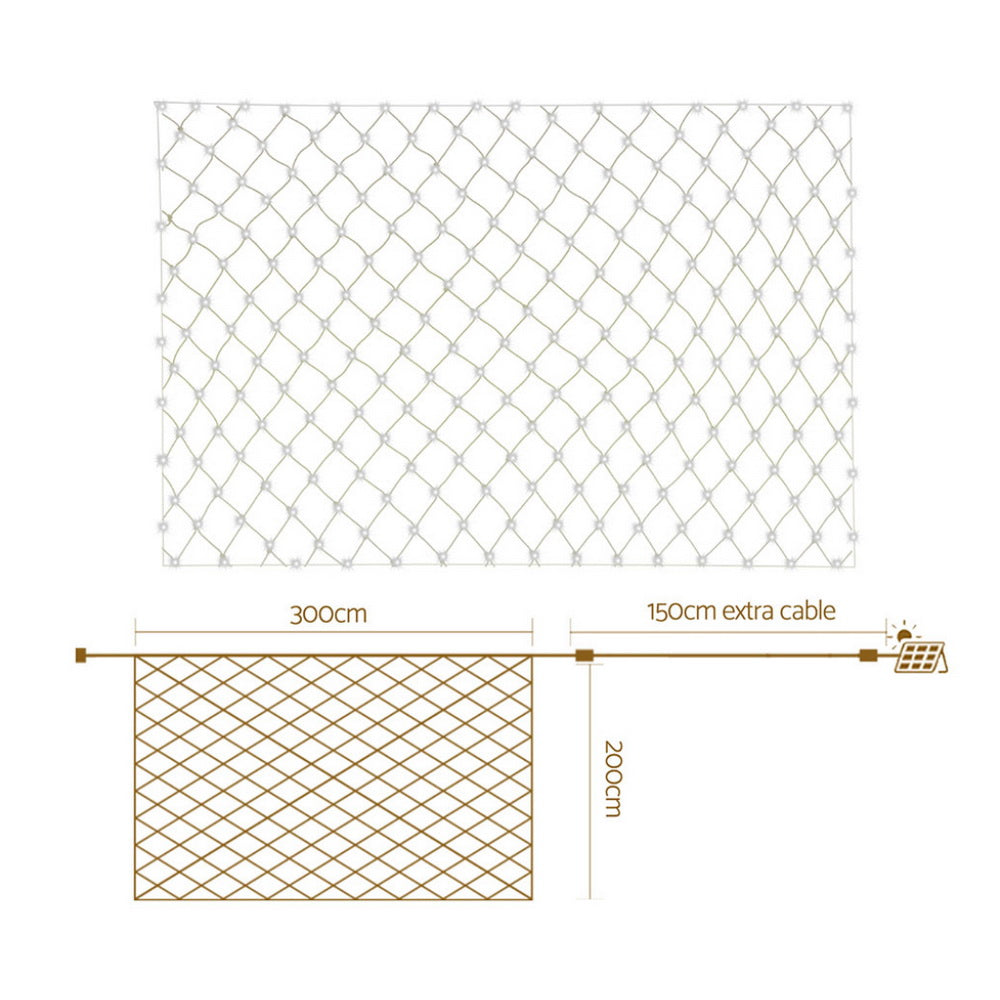 2Mx3M Christmas Net -Solar Powered - Warm White lights
