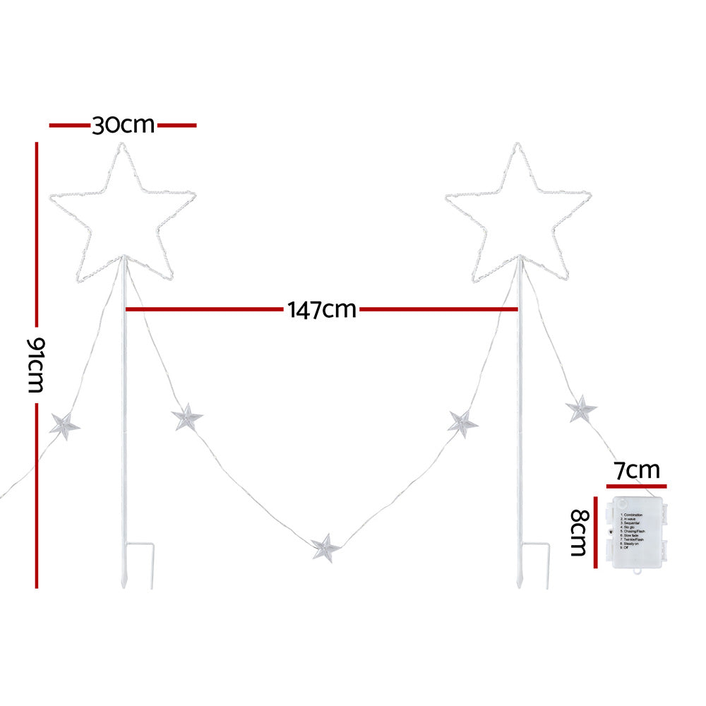 4-Piece Christmas star Pathway Lights