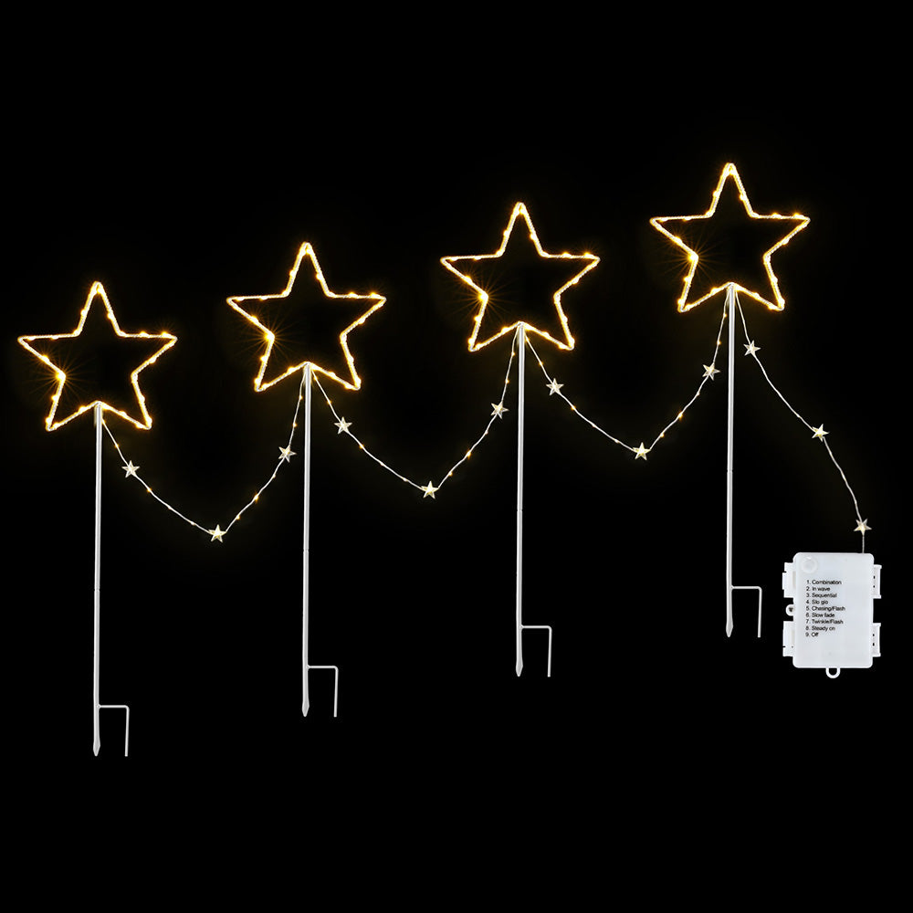 4-Piece Christmas star Pathway Lights