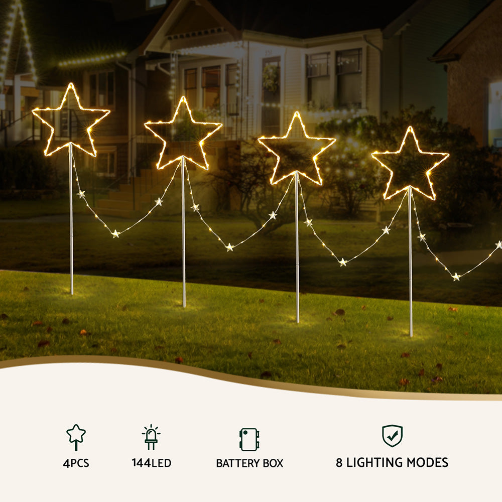 4-Piece Christmas star Pathway Lights