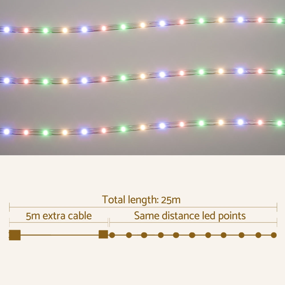 20M Christmas Lights String Rope Light with 600 LEDs